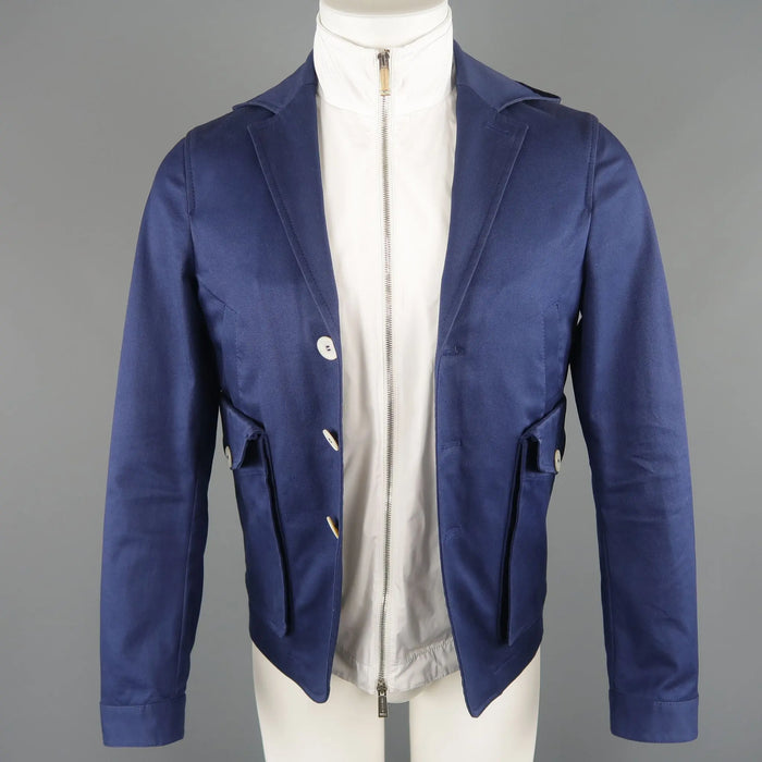 DSQUARED2 36 Navy Hooded Jacket Vest