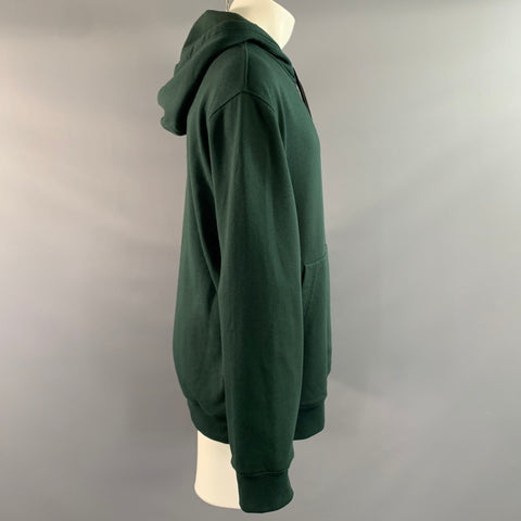 PRADA Size M Green Cotton Hooded Sweatshirt