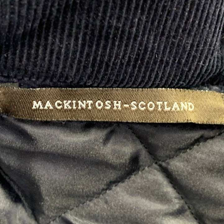 MACKINTOSH Size M Navy Green Window Pane Wool Quilted Button Up Jacket