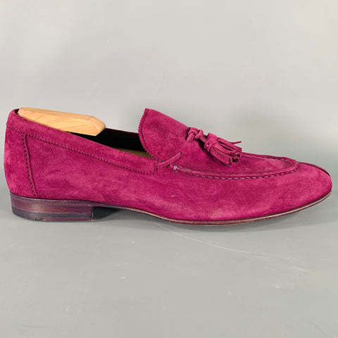 BOSS by HUGO BOSS Size 7 Purple Tassels Suede Slip-On Loafers