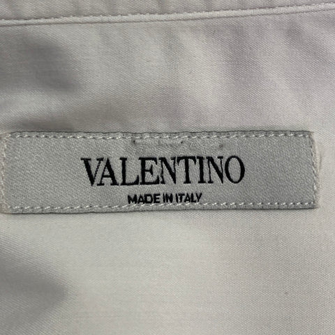 VALENTINO Size M White Cotton Hidden Placket Long Sleeve Shirt