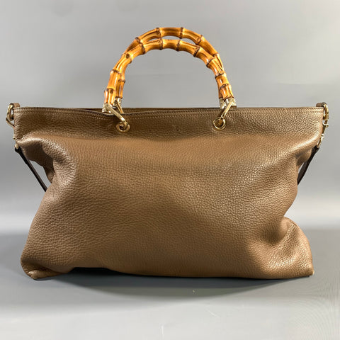 GUCCI Brown 323664 Pebble Grain Leather Shoulder Bag