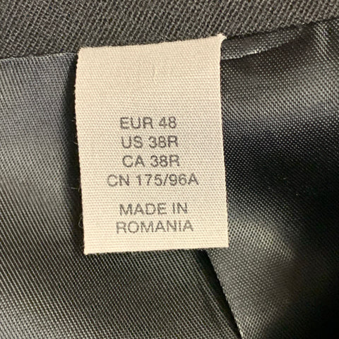 COMME des GARCONS x H&M Vintage Size 38 Regular Black White Twill Wool Notch Lapel Suit
