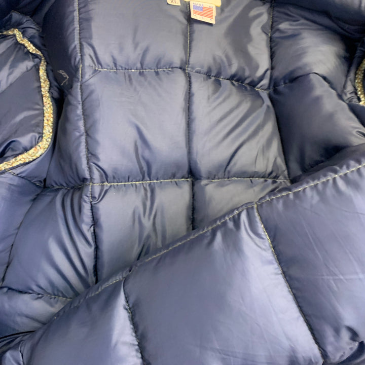 CRESCENT DOWN WORKS Size XL Green Herringbone Virgin Wool Snaps Jacket