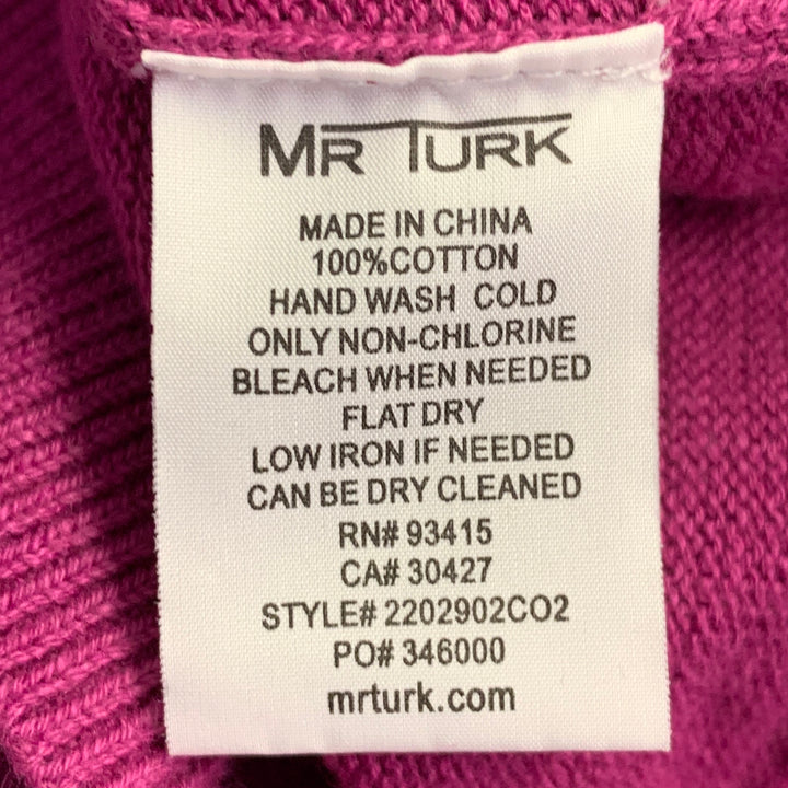 MR TURK Size XL Purple Yellow Stripe Cotton Crew Neck Pullover