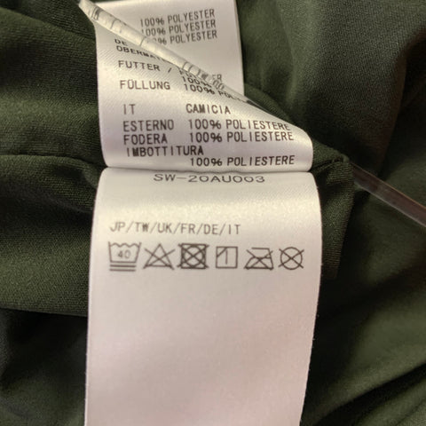 SNOW PEAK Size XXL Green Quilted Polyester Shirt Jacket