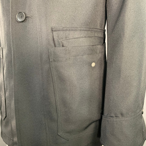 DIET BUTCHER Size L Black Twill Polyester Utility Jacket