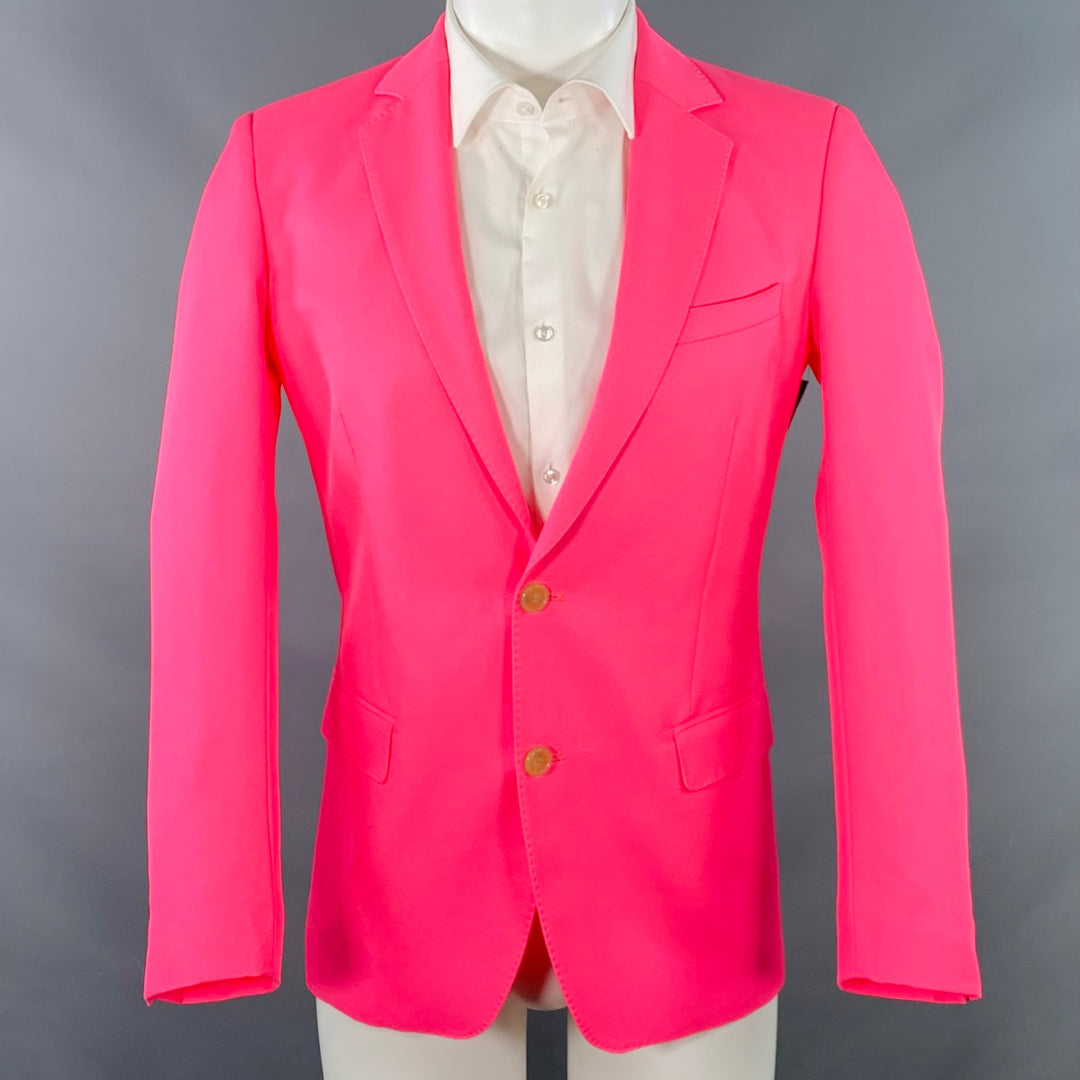 WALTER VAN BEIRENDONCK SS22 Size XS Pink Neon Twill Polyester Sport Coat
