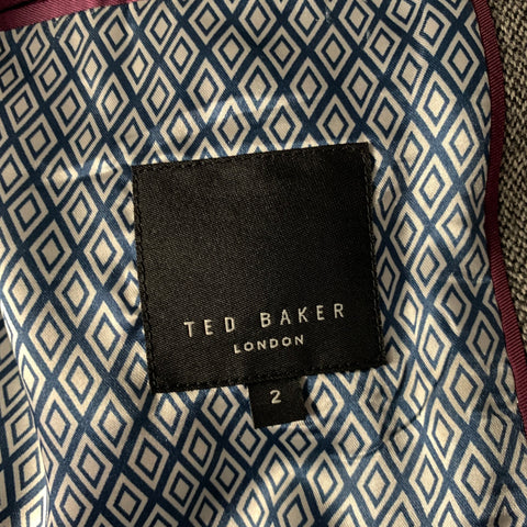 TED BAKER Size 36 Grey Black Marled Wool Polyester Suit