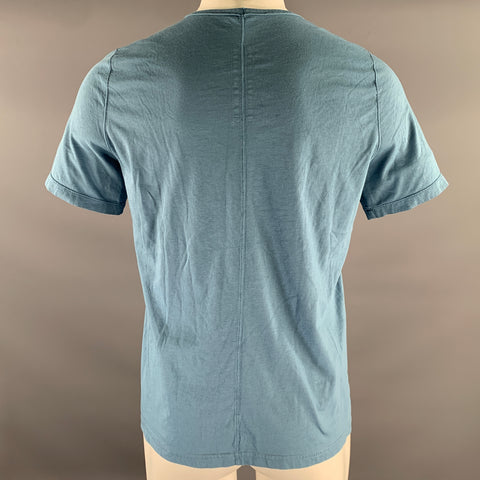 RICK OWENS Size M Blue Solid Cotton T-shirt