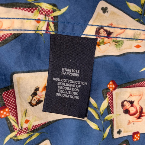 ROBERT GRAHAM Size L Blue Multi Color Hawaiian Cotton Short Sleeve Shirt
