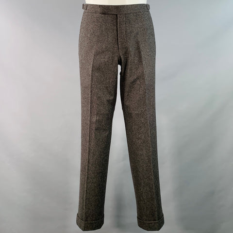 POLO BY RALPH LAUREN Size 38 Regular Grey Virgin Wool Double Breasted Peak Lapel Suit