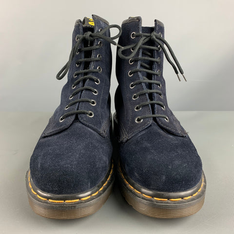 DOC MARTENS Size 9 Navy Suede Lace Up Boots