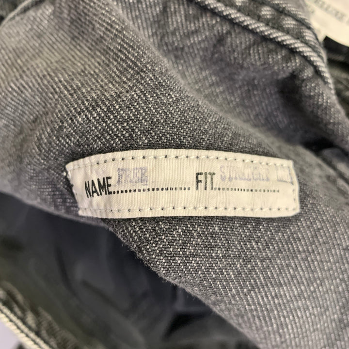 GOLDEN GOOSE Size M Grey Cotton Tapered Distressed Jeans