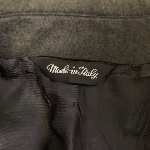 DOLCE & GABBANA Size 44 Grey Charcoal Textured Wool Notch Lapel Coat