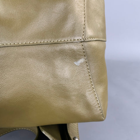 MANSUR GAVRIEL Olive Contrast Stitch Leather Backpack Bags