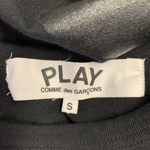 COMME des GARCONS Size S Black Hearts Print Crew Neck T-shirt