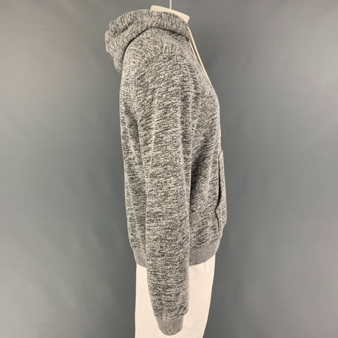 JOHN ELLIOTT Size XL Grey Heather Cotton / Polyester Hooded Sweatshirt