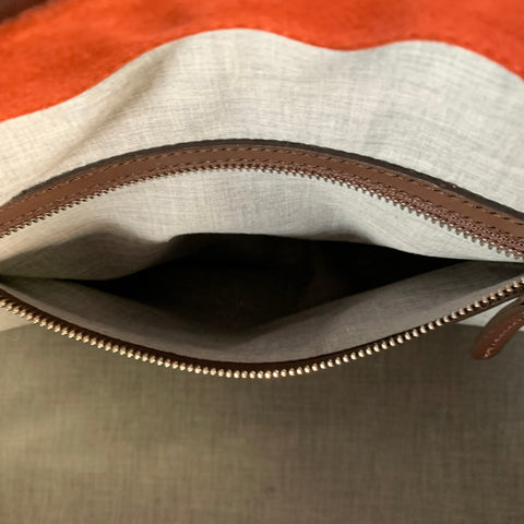 BRUNELLO CUCINELLI Chocolate Brown Leather Clasp Weekender Bag