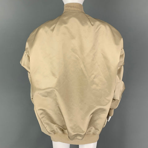 RICK OWENS Taille 4 Shiny Sage Natural Jumbo Peter Flight Jacket