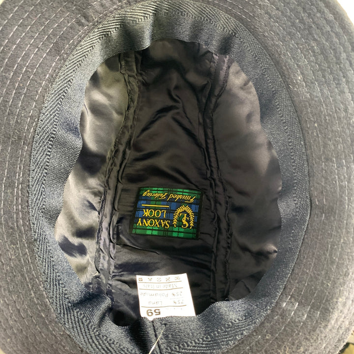SAXONY LOOK Size L Navy Indigo Solid Wool Blend Hats