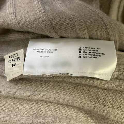 CALIFORNIA ARTS Size M Tan Wool Ribbed Knit Mock Neck Pullover Womens