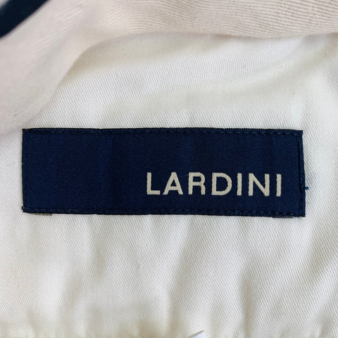 LARDINI Size 33 White Cotton Blend Pleated Button Fly Dress Pants