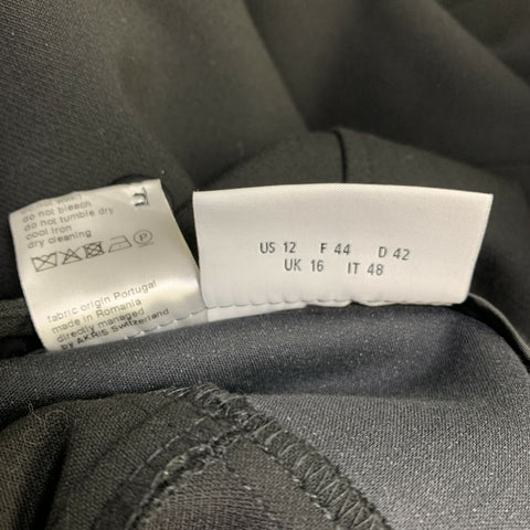 AKRIS Size 12 Black Polyester Blend Flat Front Dress Pants