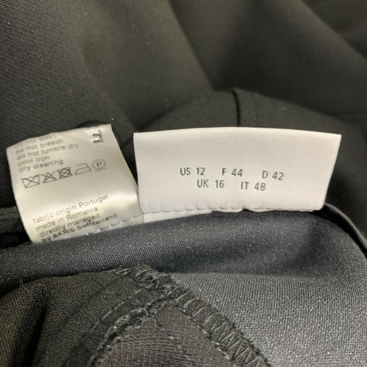 AKRIS Size 12 Black Polyester Blend Flat Front Dress Pants