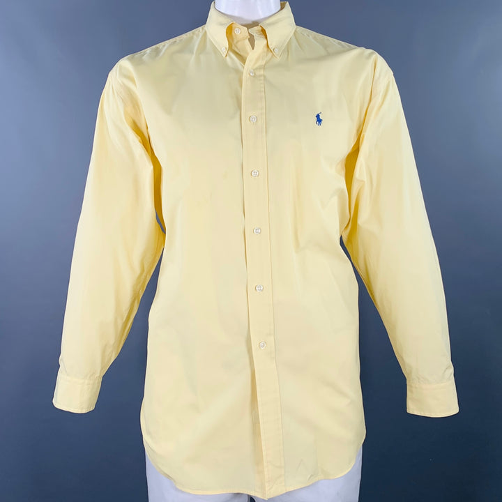 RALPH LAUREN Size XL Yellow Cotton Button Down Long Sleeve Shirt