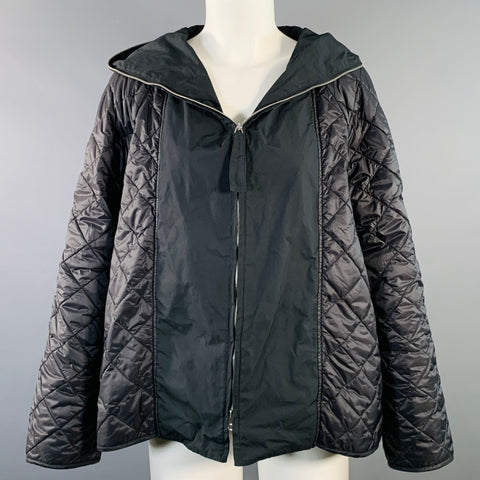 ANNETTE GOERTZ Size XS Black Polyester Hooded Layered Jacket
