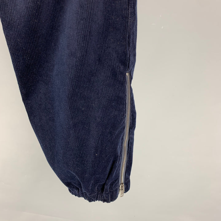 GIVENCHY Size 32 Navy Blue Relaxed Corduroy Combat Trousers