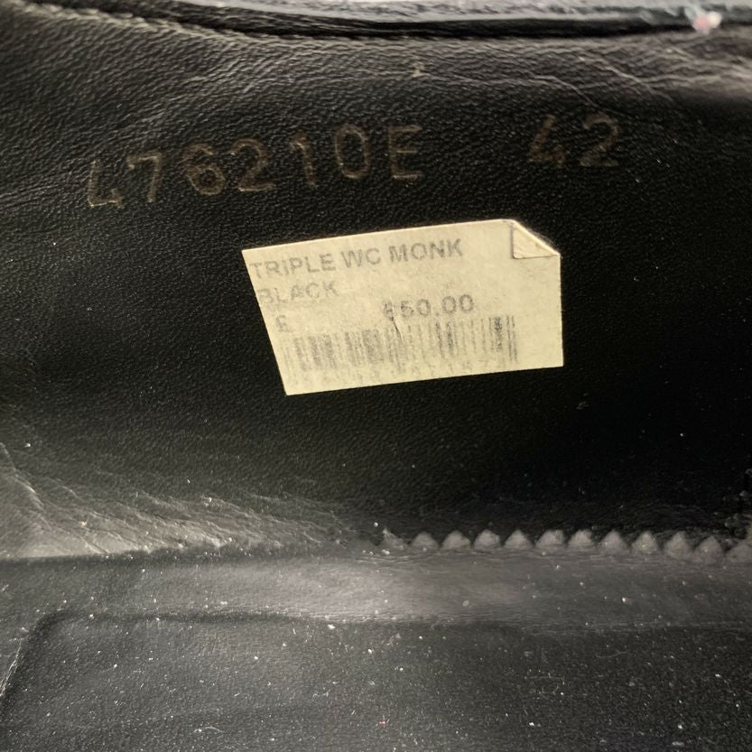 ALEXANDER MCQUEEN Size 9 Black Leather Monk Strap Loafers