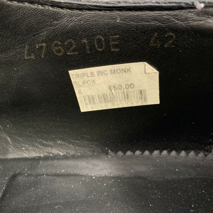 ALEXANDER MCQUEEN Size 9 Black Leather Monk Strap Loafers