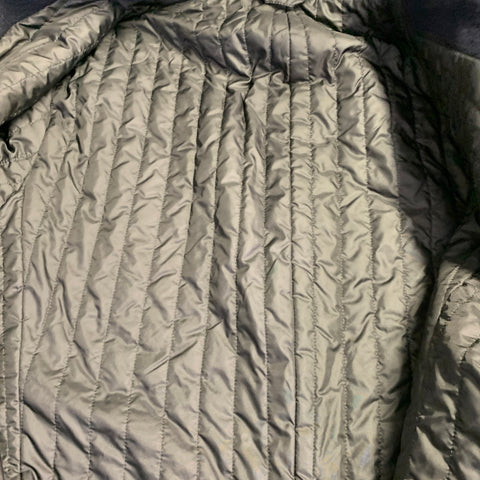 VERSACE Size 46 Navy Black Virgin Wool Blend Epaulets Jacket