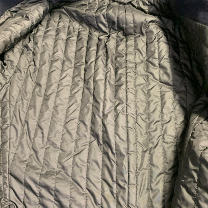 VERSACE Size 46 Navy Black Virgin Wool Blend Epaulets Jacket