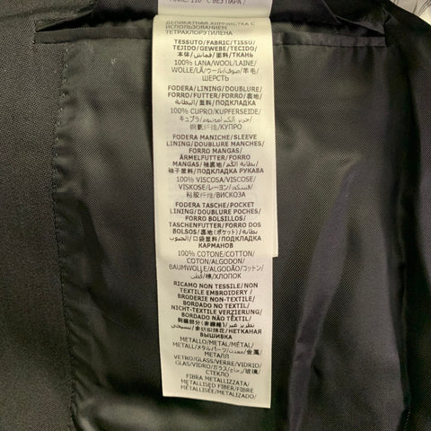 ALEXANDER MCQUEEN Size 38 Black Rhinestone Wool Peak Lapel Sport Coat