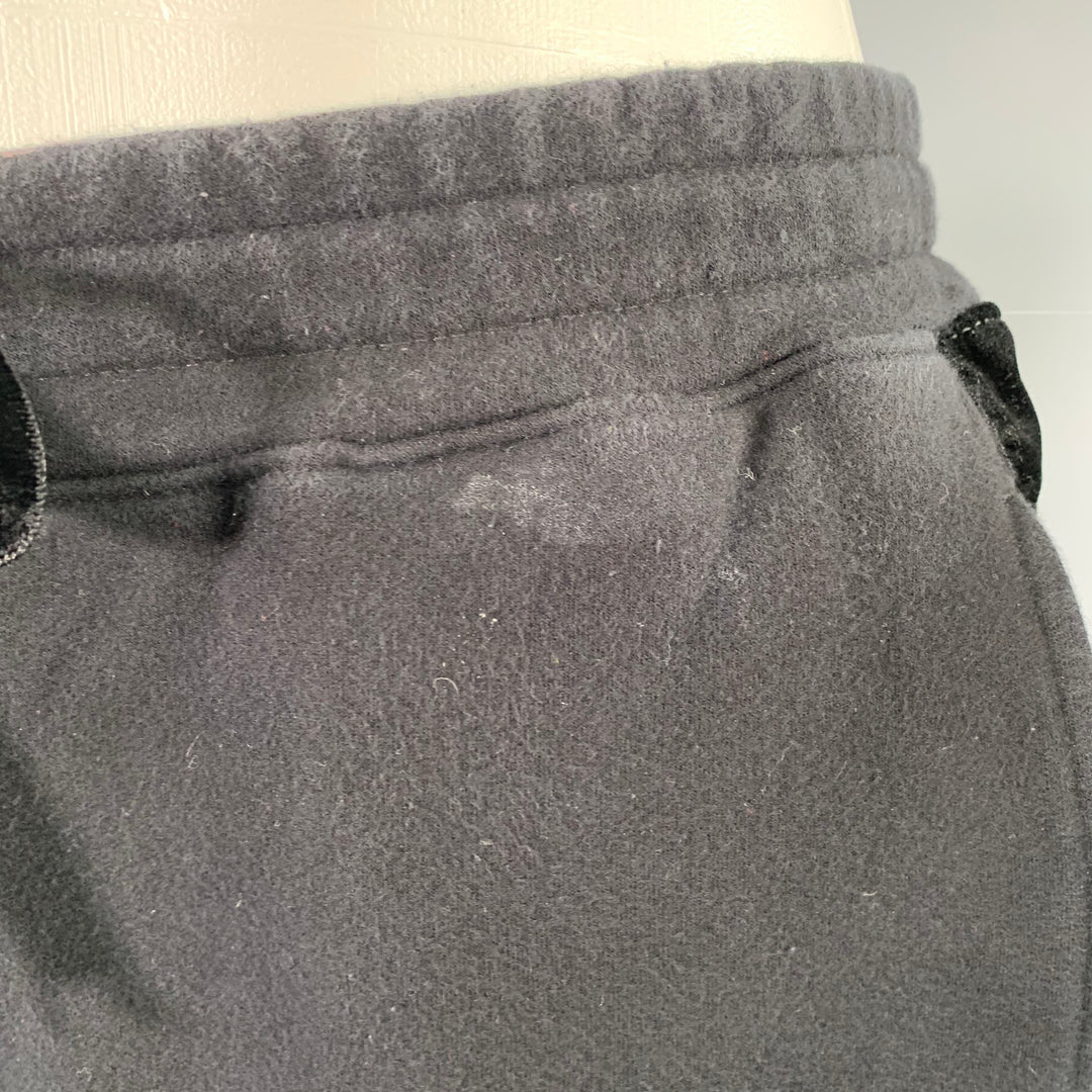 ALAIA Size M Black Cotton Blend Wide Leg Casual Crop Pants