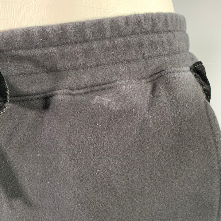 ALAIA Size M Black Cotton Blend Wide Leg Casual Crop Pants