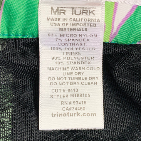 MR TURK Size 30 Black Nylon Blend Textured Mesh Swim Trunks