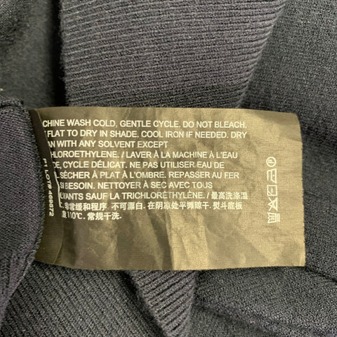 THEORY Size M Goris Navy Viscose Blend Polo Pullover