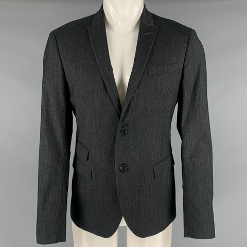 NEIL BARRETT Taille 38 Manteau de sport à revers en laine mélangée noir anthracite