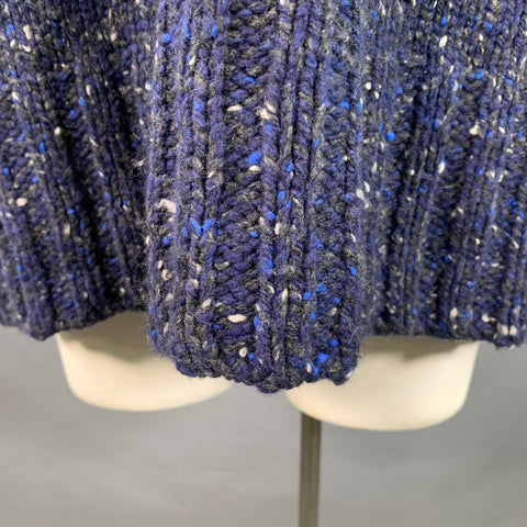 THE ROW Taille L Pull Col Roulé Mélangé de Laine Bleu Marine