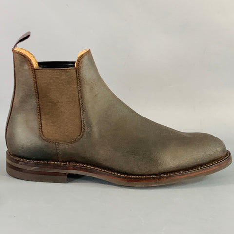 CROCKETT & JONES Size 10 Brown Roughout Suede Ankle Chelsea Boots