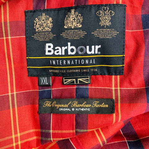 BARBOUR Size XXL Enfield Black Waxed Canvas Parka Jacket