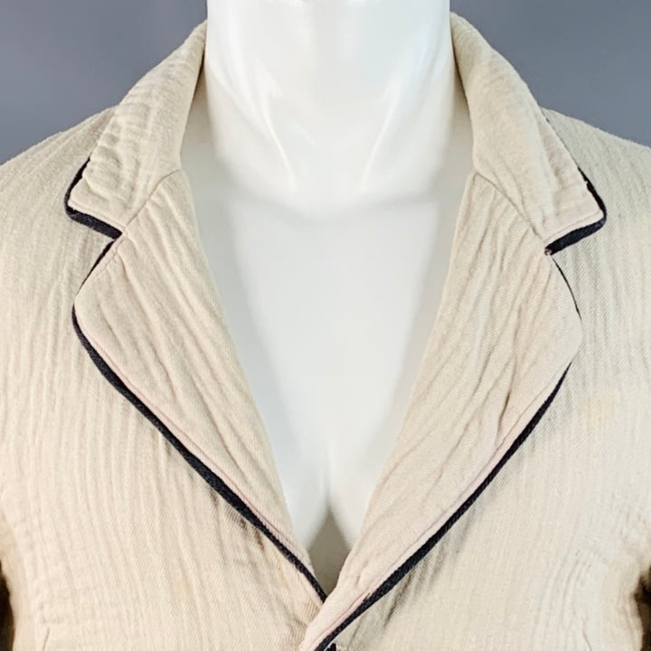 NICE COLLECTIVE Size M Beige Brown Textured Cotton Jacket