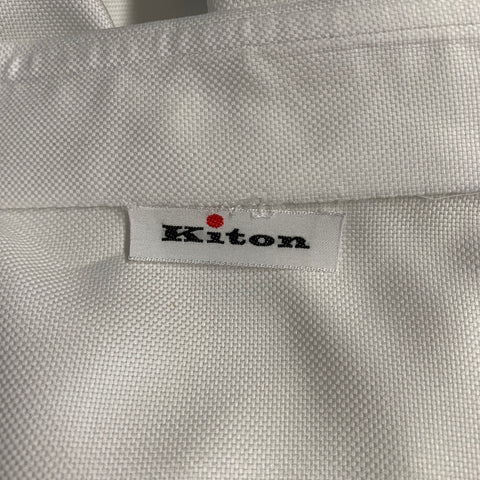 KITON Size S White Cotton Button Up Long Sleeve Shirt
