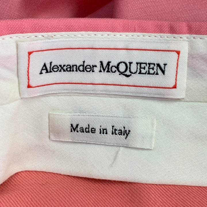 ALEXANDER MCQUEEN Size 34 Pink Wool Mohair Zip Fly Dress Pants