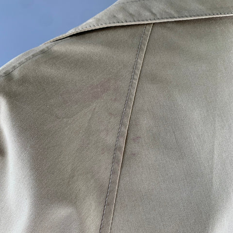 CERRUTI Size S Khaki Cotton Blend Belted Trench Coat