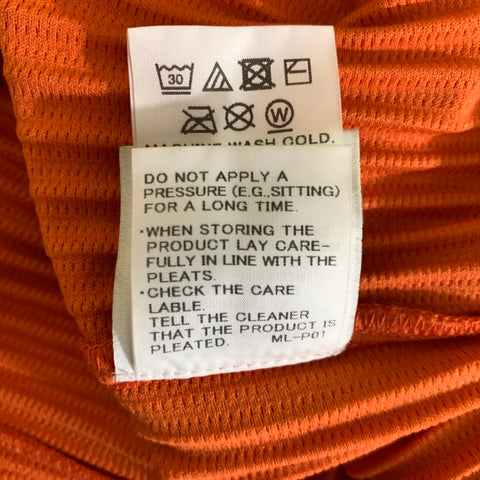 ISSEY MIYAKE Size L Orange Pleated Polyester Hooded Pullover